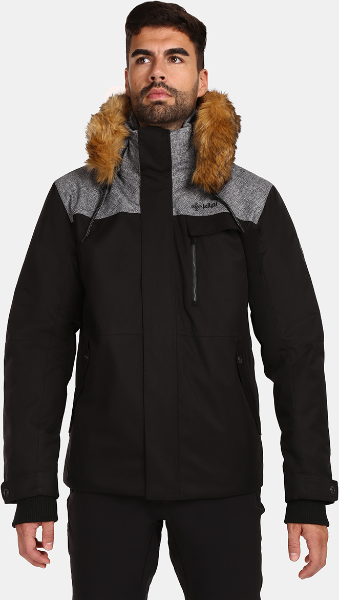 Herren Winterjacke Kilpi ALPHA-M, SCHWARZ, Größe M