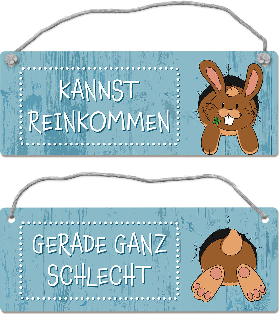 speecheese Gerade ganz schlecht - Kannst reinkommen Wendeschild mit süßem Häschen