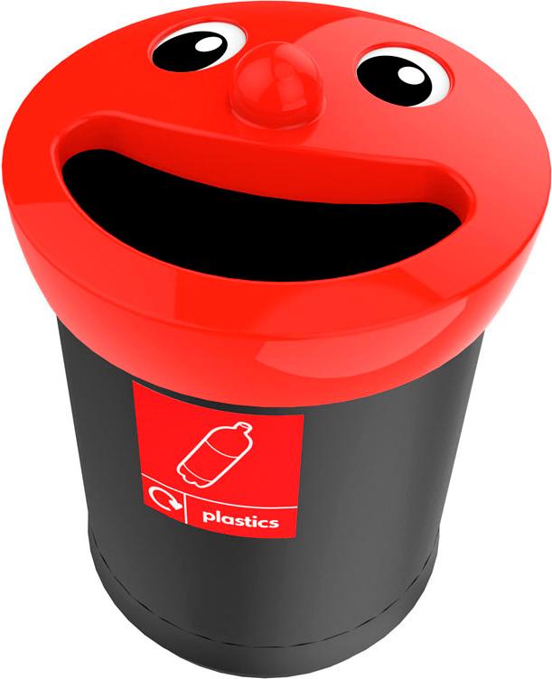 V-Part - Smiley Face Bin 52 Liter, plastics - MDPE - Schwarz, Rot 81880/2 (02/81)