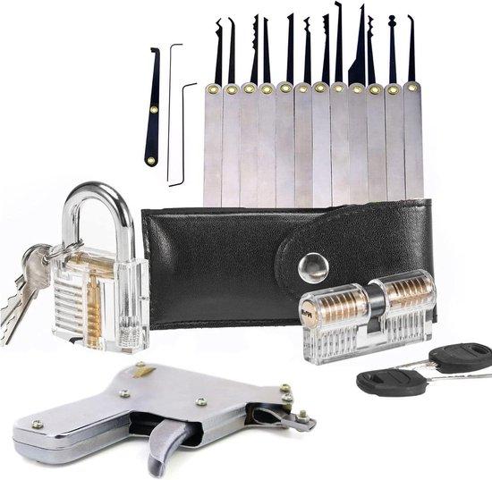 OEM Transparenz-Lockpicksatz - Lockpickschleuder und -Gewehr - Schlosser-Einstiegskit - Silber 2026