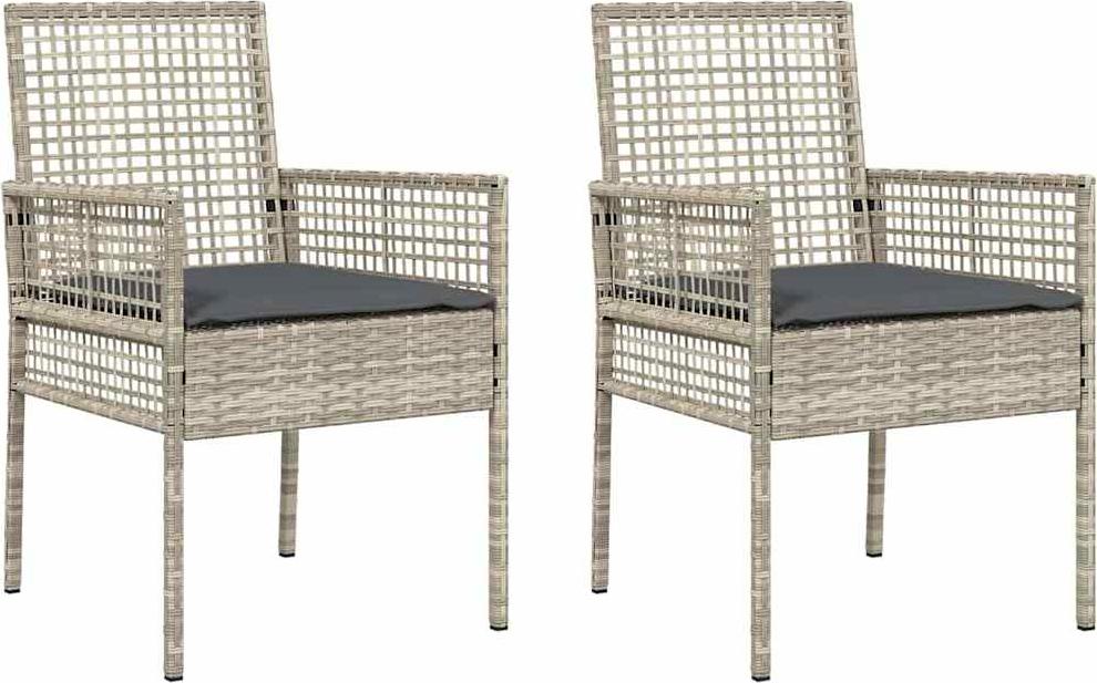 Gartenstuhl 2 pcs Hellgrau 53 x 60 x 85 cm Poly-Rattan