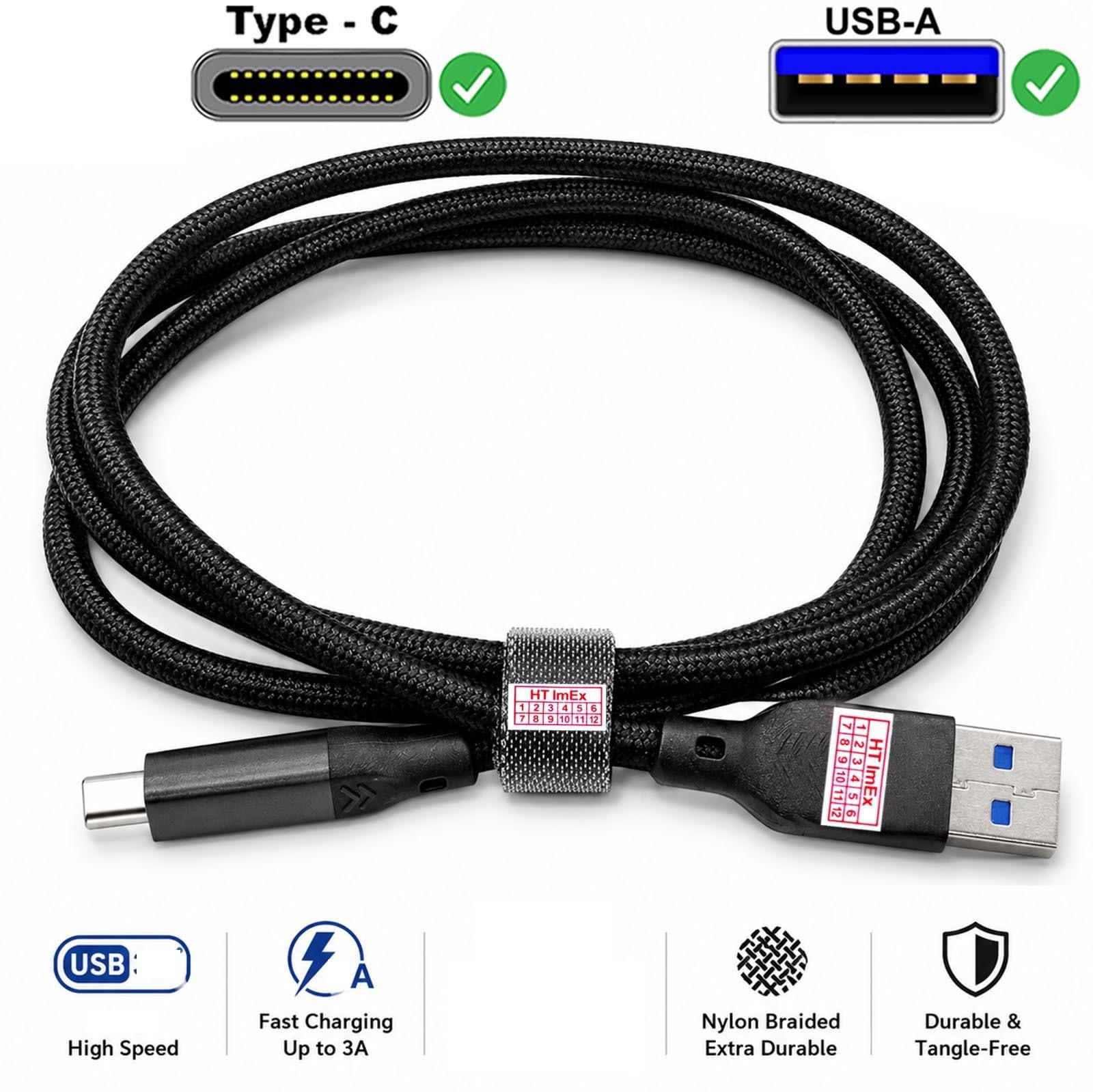 HT ImEx USB Type-C Ladekabel Charging cable Nylon für Ninjutso Origin One X Mouse Maus