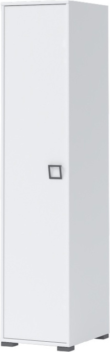 Steiner Shopping Schmaler 44 cm breiter Kleiderschrank mit 1 Tür | Kleiderstange | Farbe: Weiß