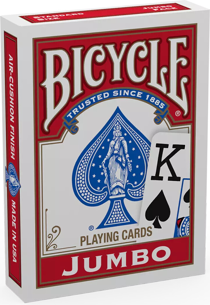 Cartamundi Bicycle® Kartendeck - Rider Jumbo Index (rot) Kartenspiel Spielkarten Kartentricks Pokerkarten Single Deck