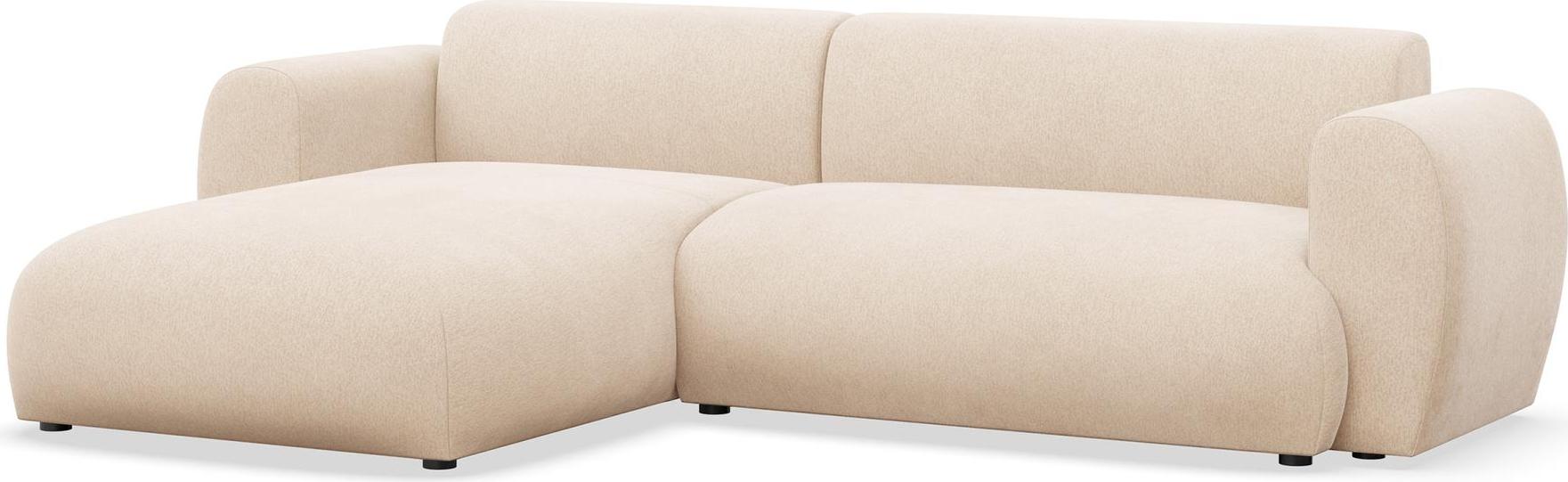 Selsey Emia – L-Form Ecksofa mit Schlaffunktion, Chenille-Stoff, links ausgerichtet, Hellbeige