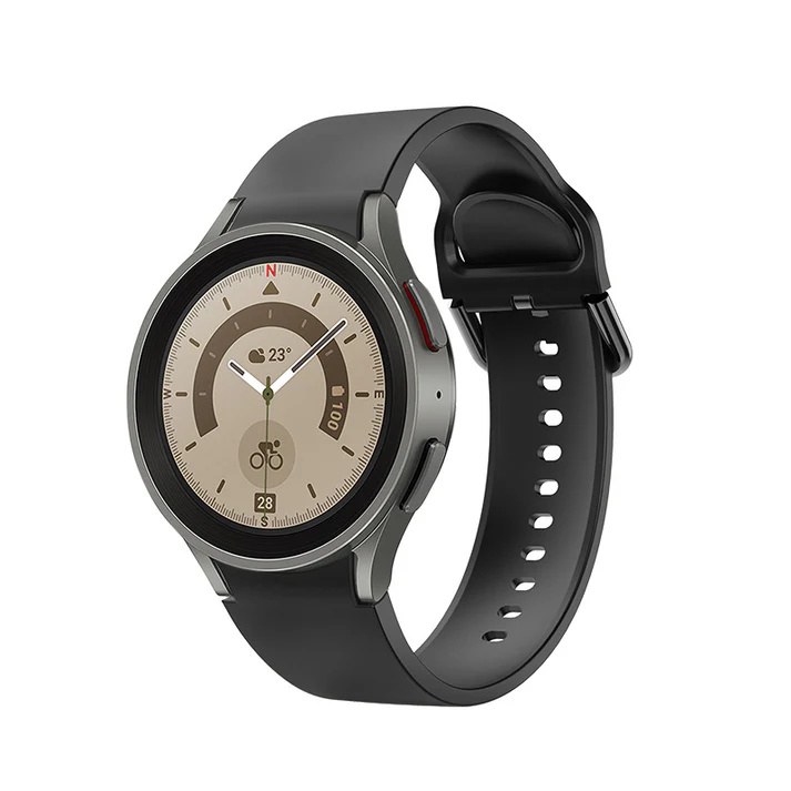 20 mm silikónový remienok SYSTEM-S pre inteligentné hodinky Samsung Galaxy Watch 5 4 v čiernej farbe