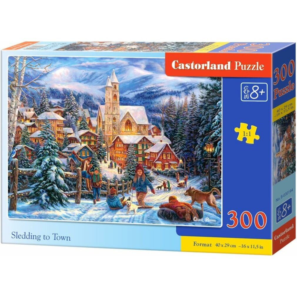 CASTORLAND Puzzle Schlittenfahren in der Stadt 300 Teile WLP-Castorland-030194