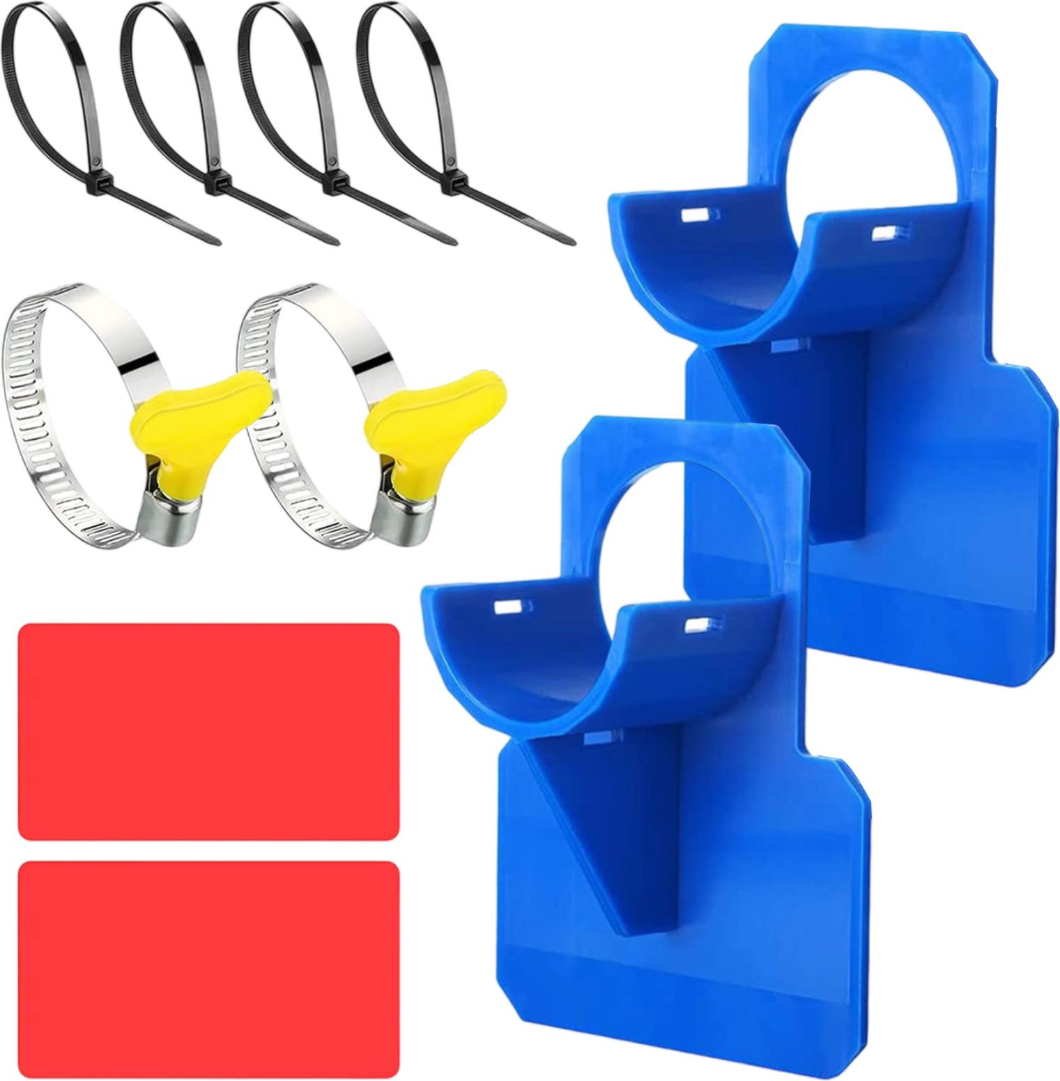 Meoiruery 2 Stück blaue Schwimmbad Schlauchhalter, Schwimmbad Schlauchhalter, durchbrechungssichere, reißsichere, verletzungssichere Schwimmbad Schlauchzubehör 30-37mm KAU-ER-LYS-PH-20251023-138