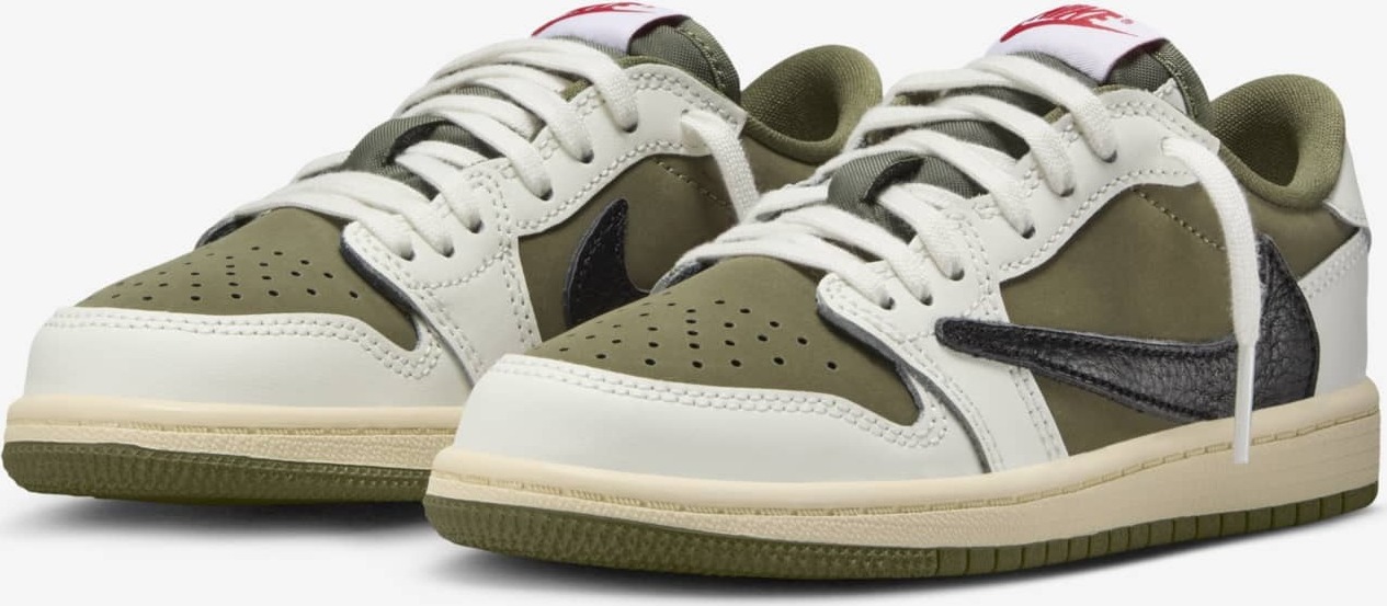 Nike Jordan 1 Low Og Sp (Ps) - medium olive/black-sail-muslin, veľkosť:13C