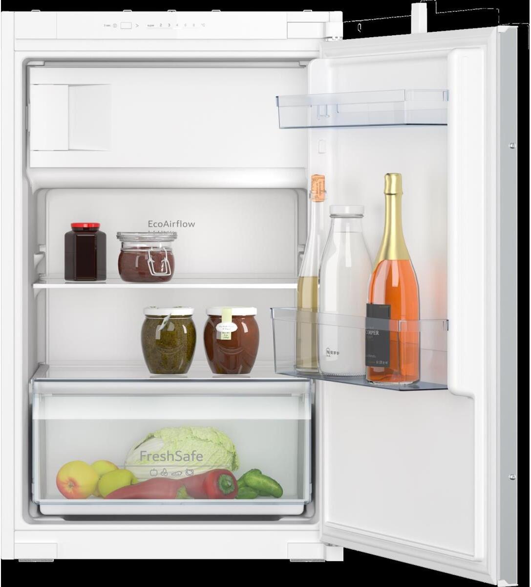 Neff N 30, vstavaná chladnička s mrazničkou, 88 x 56 cm, ťahaný záves, KI2221SE0