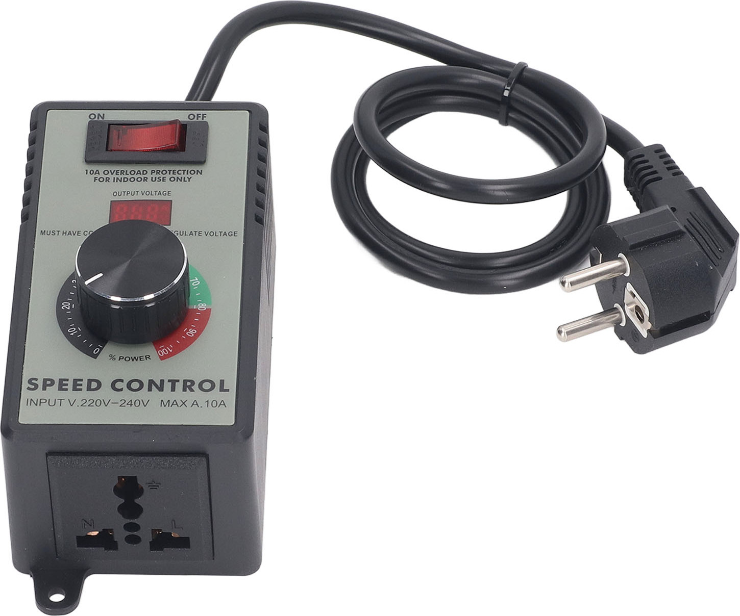 Cocosity AC Motor Speed Controller Electric Fan Variable Speed Controller With 10A Universal Socket 4000W