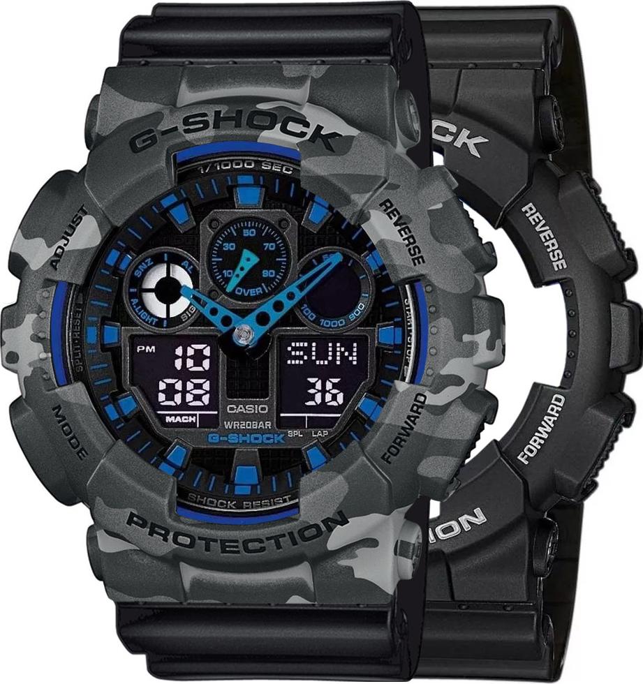 Zegarek Casio G-Shock SET GA-100-1A2ER + BEZEL 10507071 + PASEK 10347688 20BAR