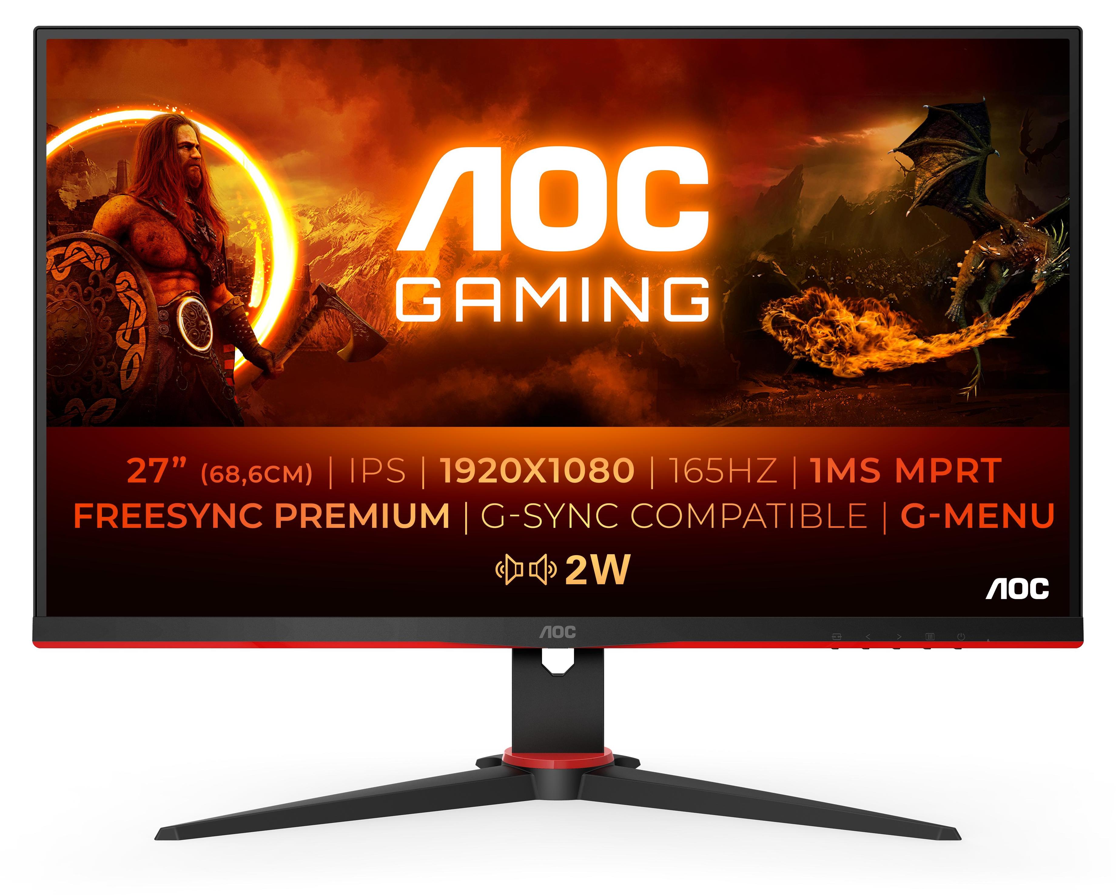 AOC 27G2SPAE (68 cm (27 Zoll), schwarz/rot, FullHD, IPS, Adaptive-Sync, 165Hz Panel) 27G2SPAE/BK
