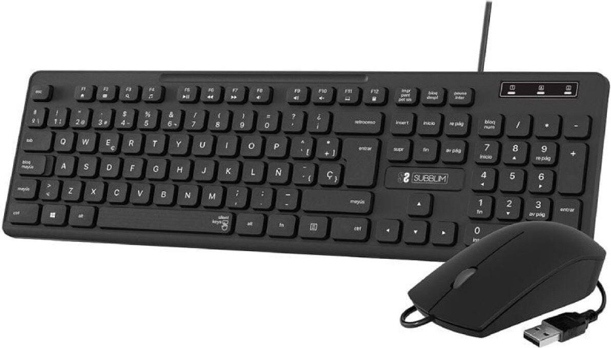 Tastatur und Maus Subblim Combo Business Slim CSSK01/ Schwarz SUBKBC-CSSK01