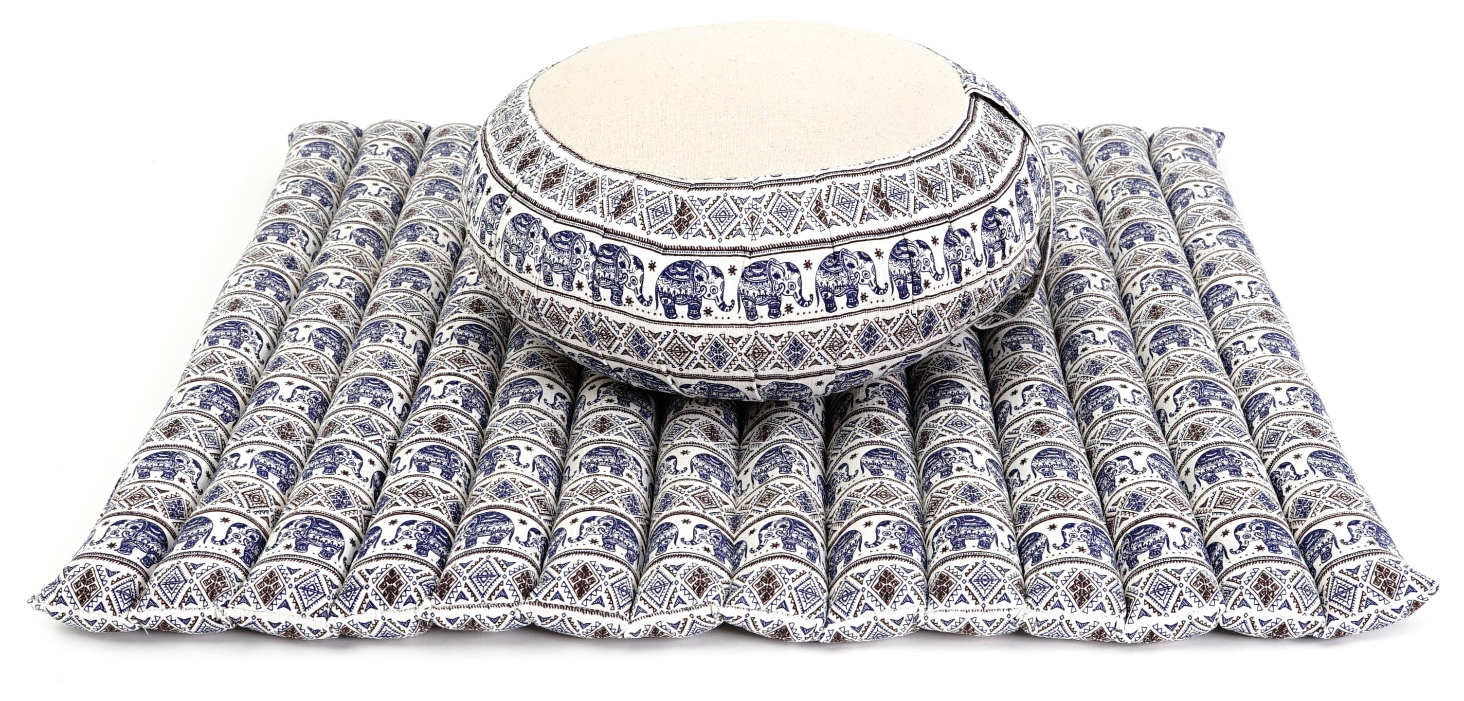 Leewadee Zafu & Zabuton Meditationsset 70 x 70 cm Kapok Meditationskissen MEDI-SET-EL1