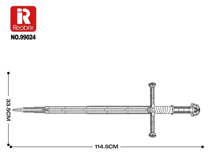 Reobrix Narthil Schwert Klemmbaustein Set 521 Teile H-1800