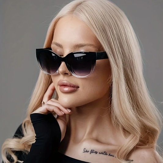 GKA Damen Überzieh Sonnenbrille für Brillenträger Katzenaugen Überziehbrille Farbverlauf Cat Eye Überziehsonnenbrille Überbrille