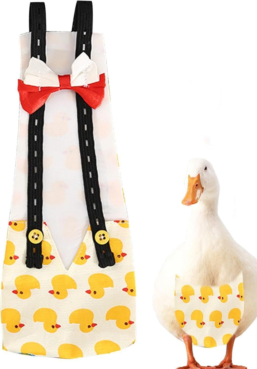 Zimtky H¹hnerwindeln, Windeln f¹r Enten - Waschbare H¹hnerwindel | Wiederverwendbare Entenwindeln, verstellbare Haustierwindel mit Fliege, Gefl¹gelwindeln f¹r Ente, Huhn HT-FZZ-2024-0730-KA393AM393