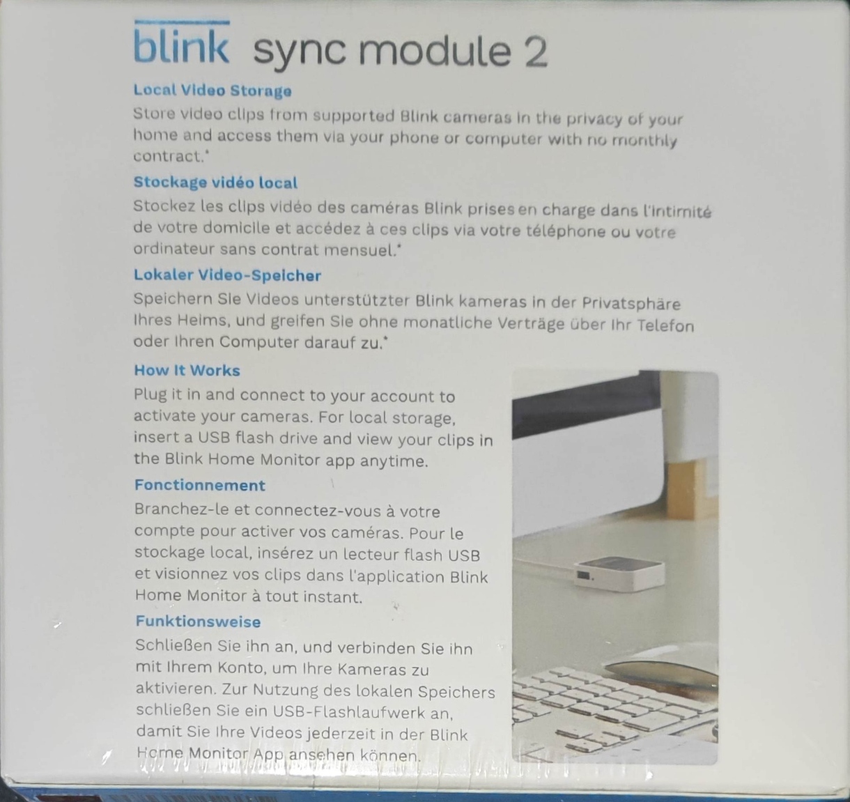 PlusAcc USB da 64GB e Supporto a Parete per Blink Sync Module 2