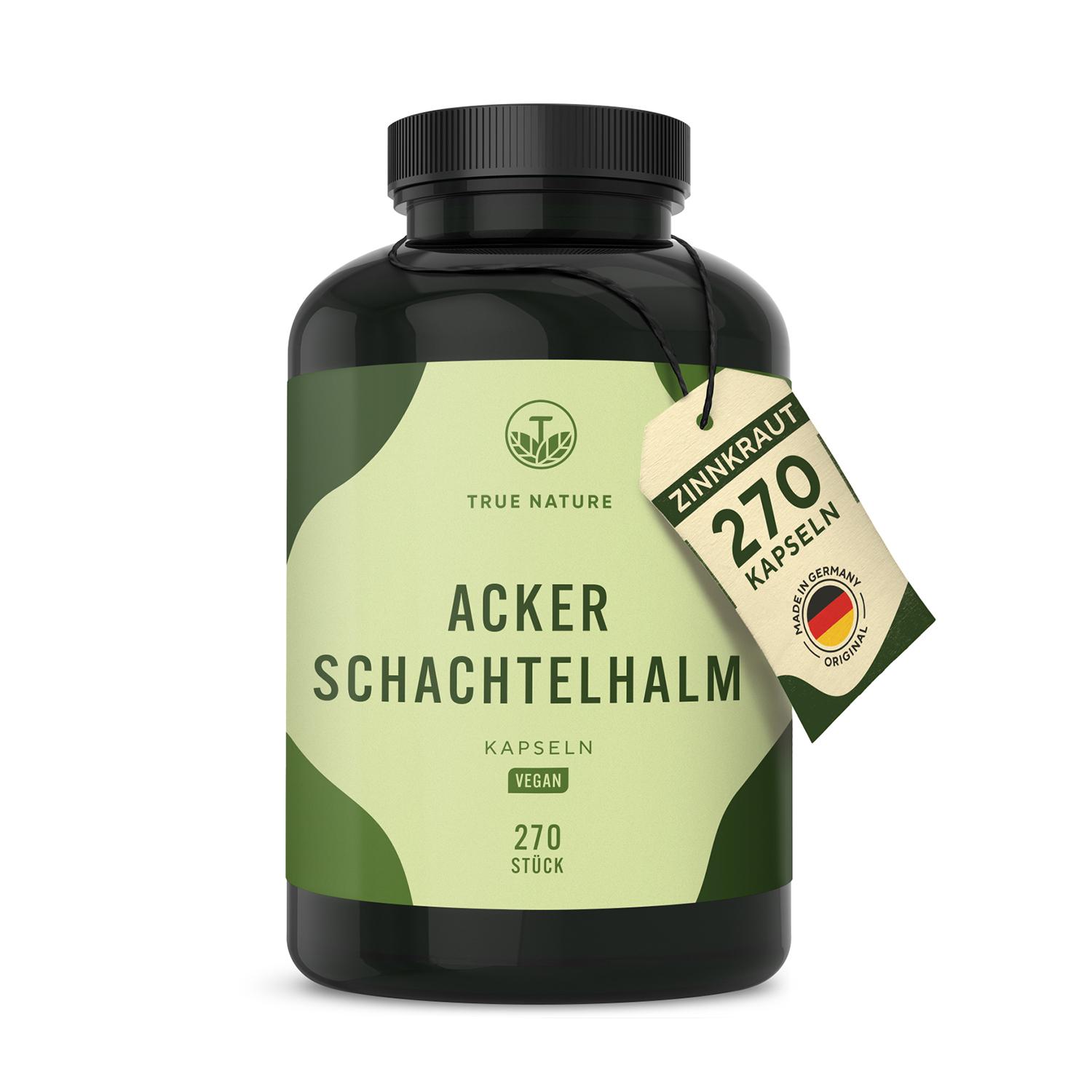 Ackerschachtelhalm Extrakt - 270 Kapseln - Vegan - (90 Tage Vorrat) - TRUE NATURE®