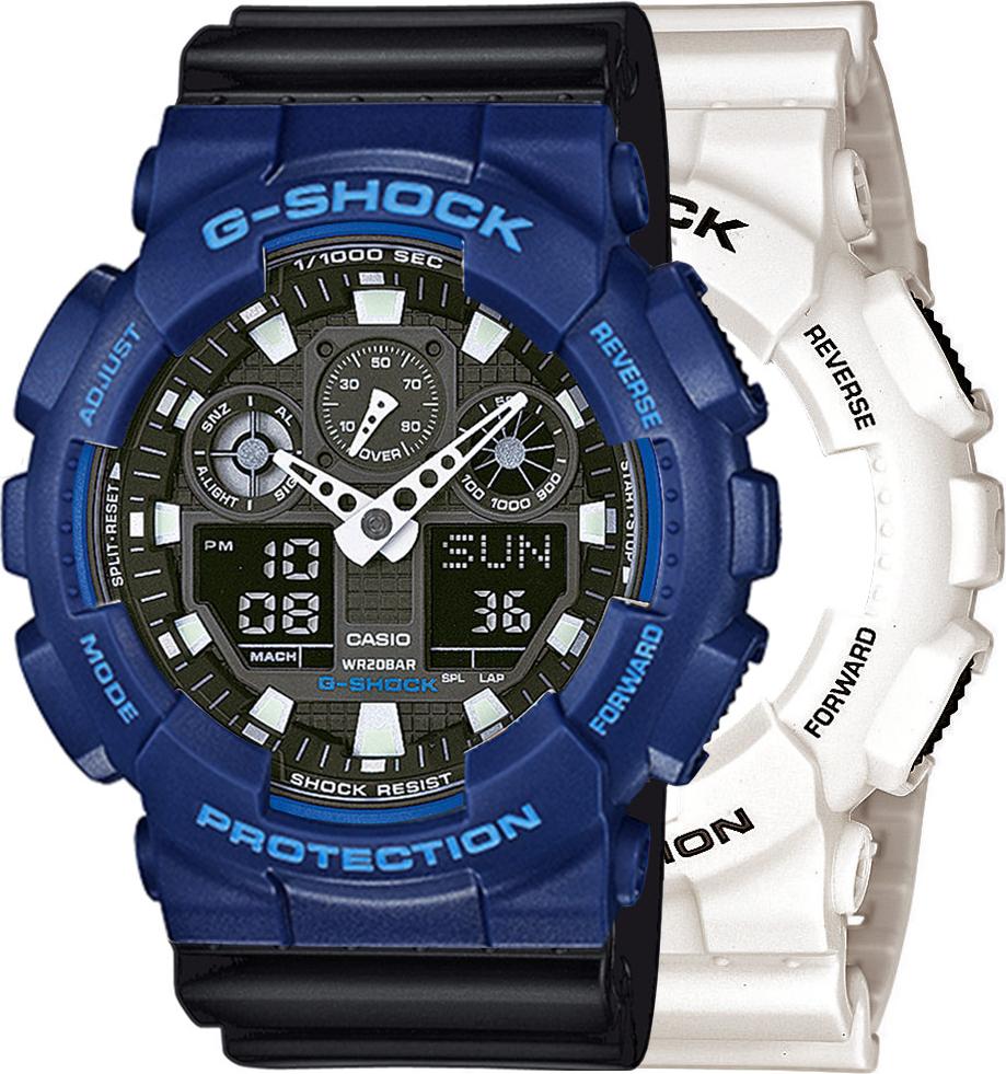 Hodinky Casio G-Shock SET GA-100B-7AER + BEZEL 10527398 + PÁS 10347688 20BAR