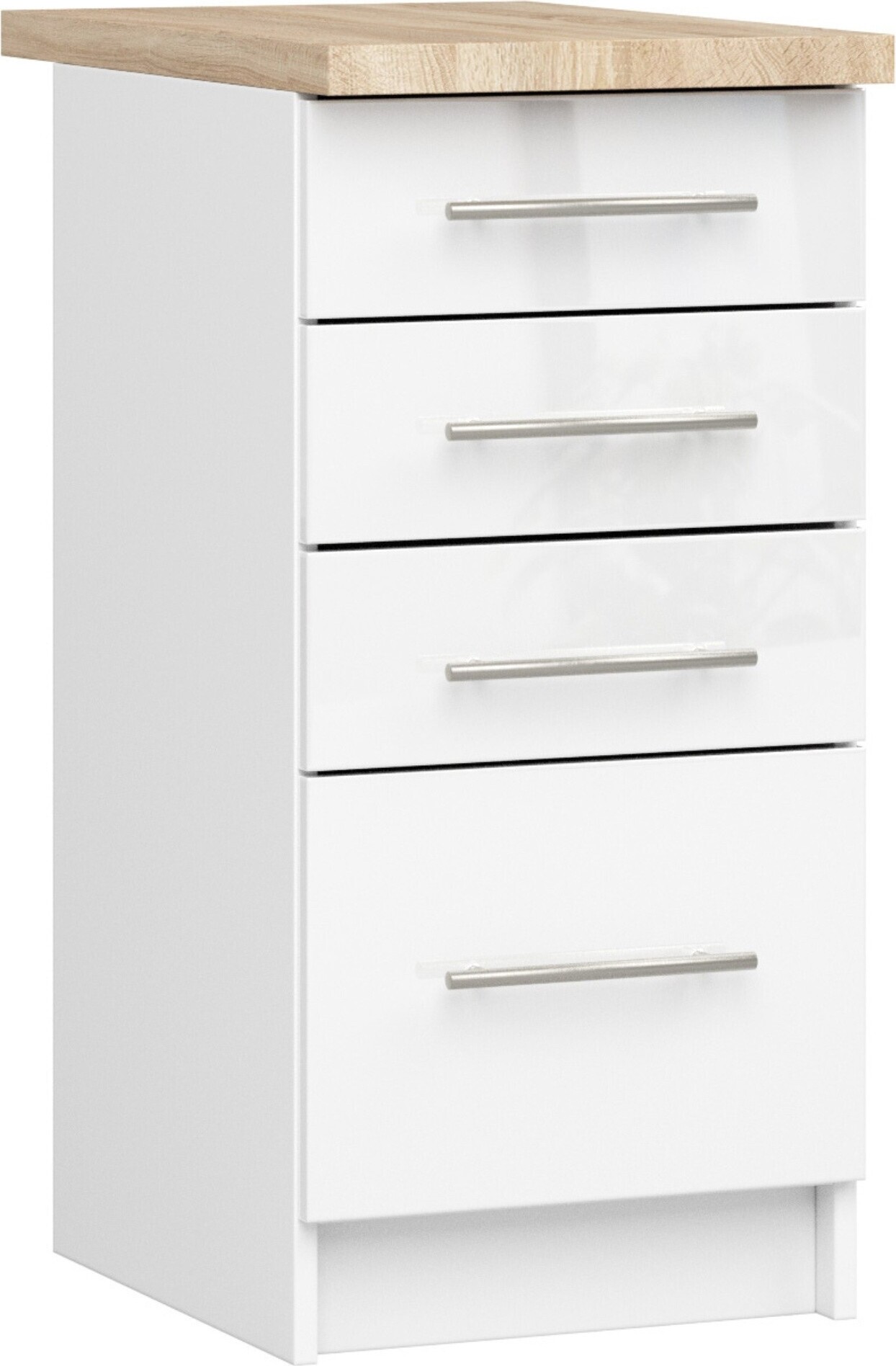 Küchenschrank AKORD OLIWIA S40 Weiß 40cm Front Weiß Hochglanz B40 x H85 x T46cm KS0POLIBIABIAPOL016