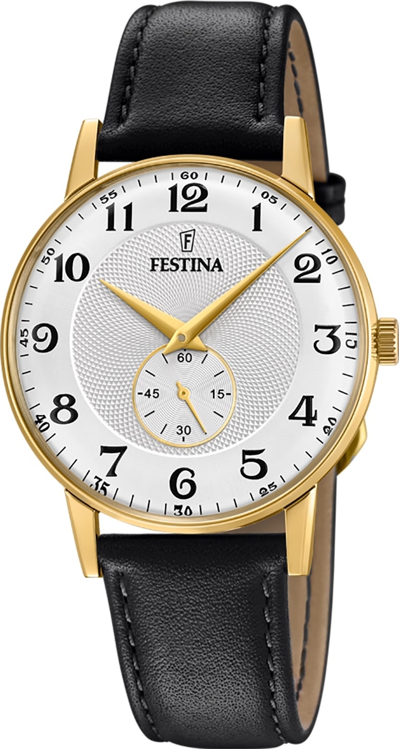 Pánske hodinky Festina Classic F20567/1 Náramkové hodinky kožené čierne D2UF20567/1