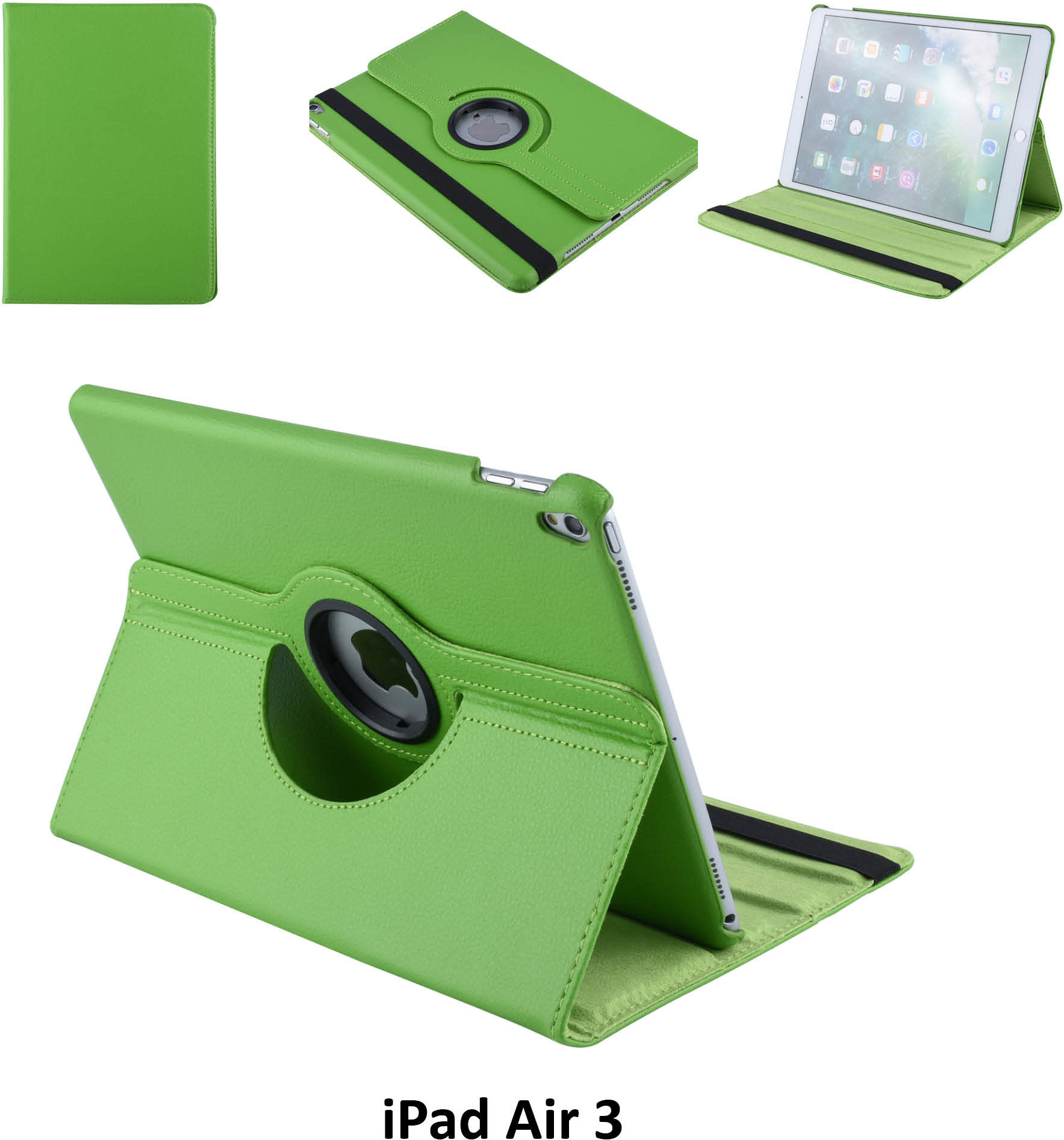 NoBrand Book case Tablet Apple iPad Air 3 Rotatable Green for iPad Air 3 2 Viewing Positions