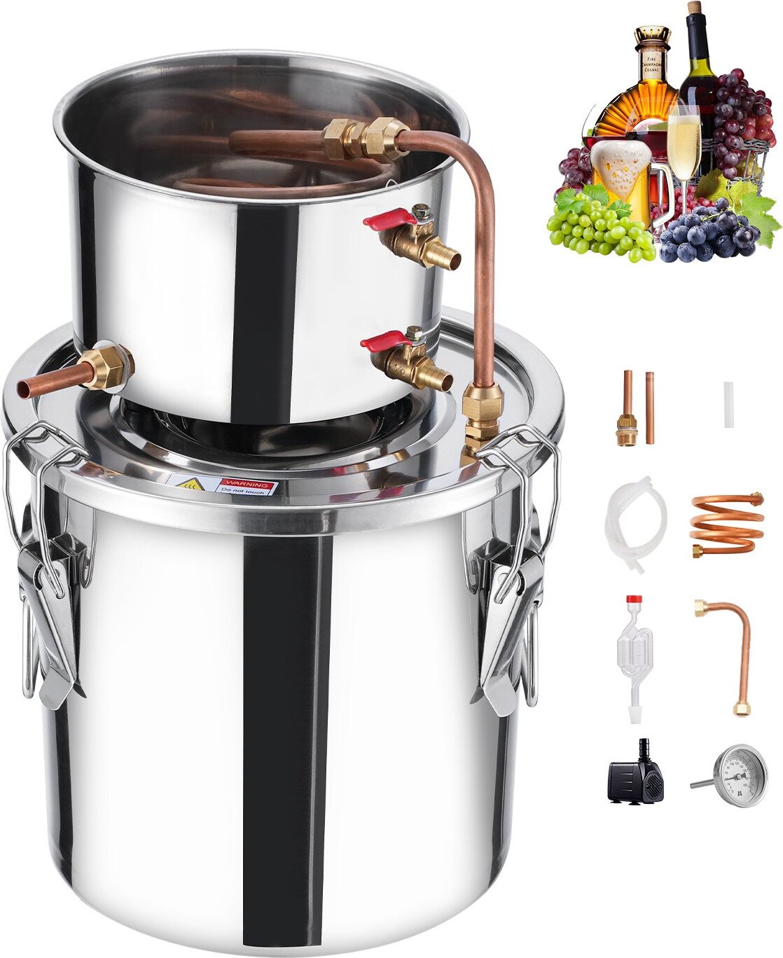 Moonshine Still 11,4 l sada na varenie alkoholu z nehrdzavejúcej ocele