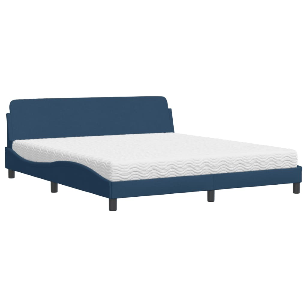 Bett mit Matratze "Dover" Blau 180x200 cm Stoff