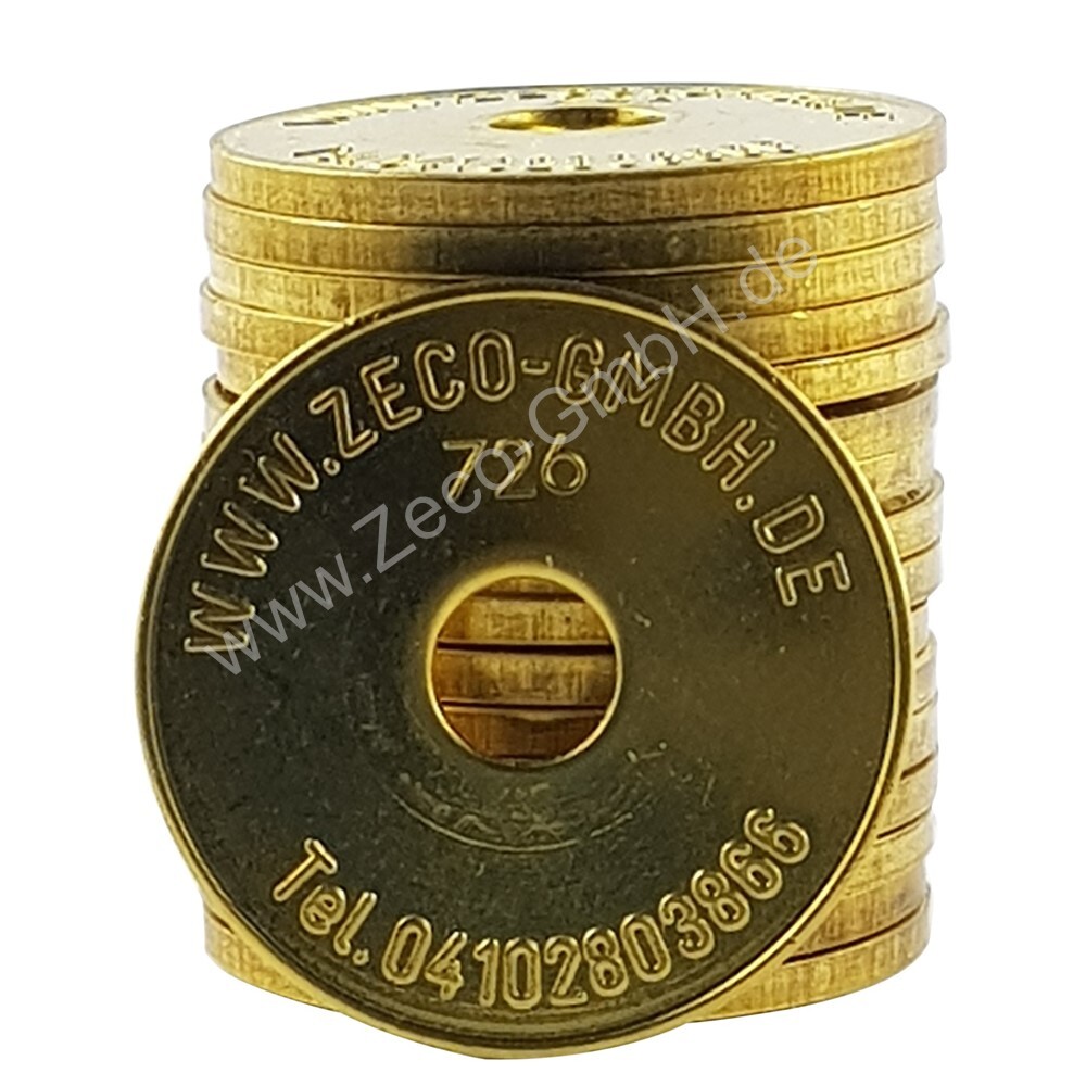 Zeco 50 x Wertmarke 726 kompatibel mit Miele Waschmünze 11726 Wertmarke WM9 72650K