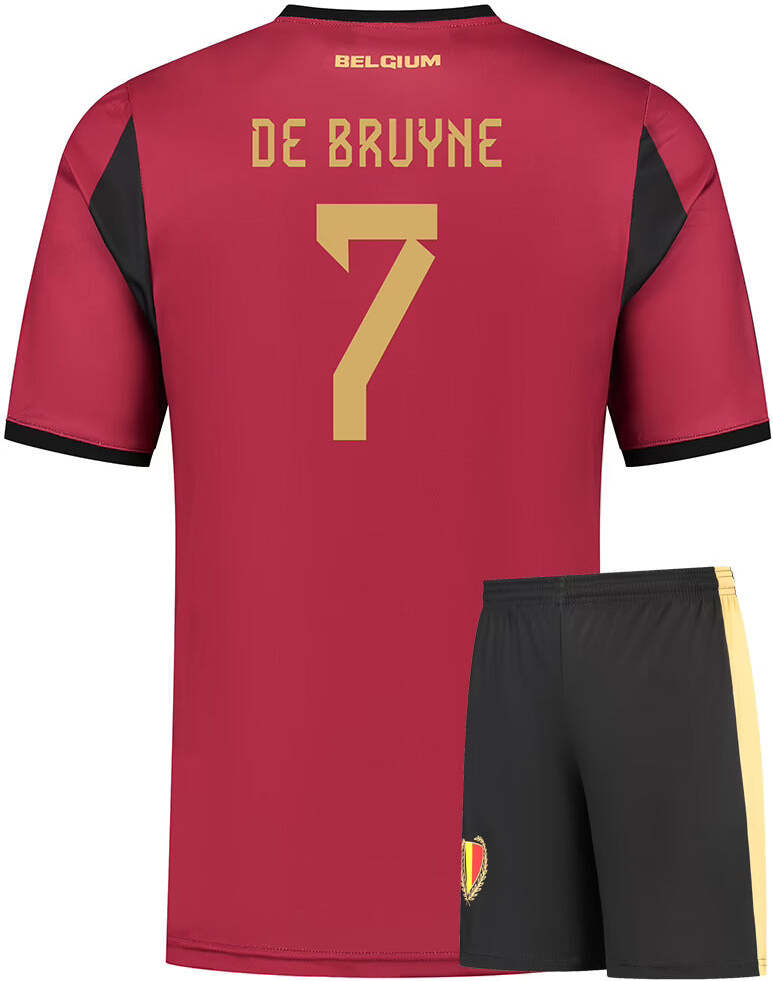 Kingdo Belgien Fußball Trikot Set De Bruyne Heim - 2024-2026 - Kinder und Erwachsene - XXL be-set-home-24-26-bruyne-XXL