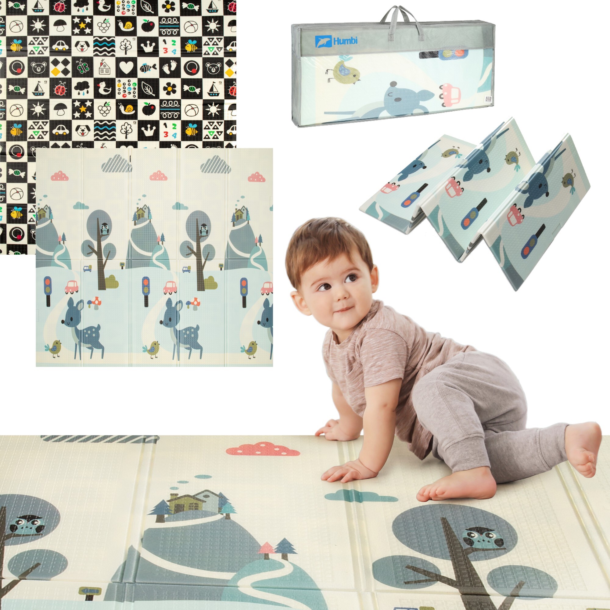 Weiche Spielmatte für Kinder 200*180 Ungiftige XPE-Schaum Faltbare Baby-Spielmat