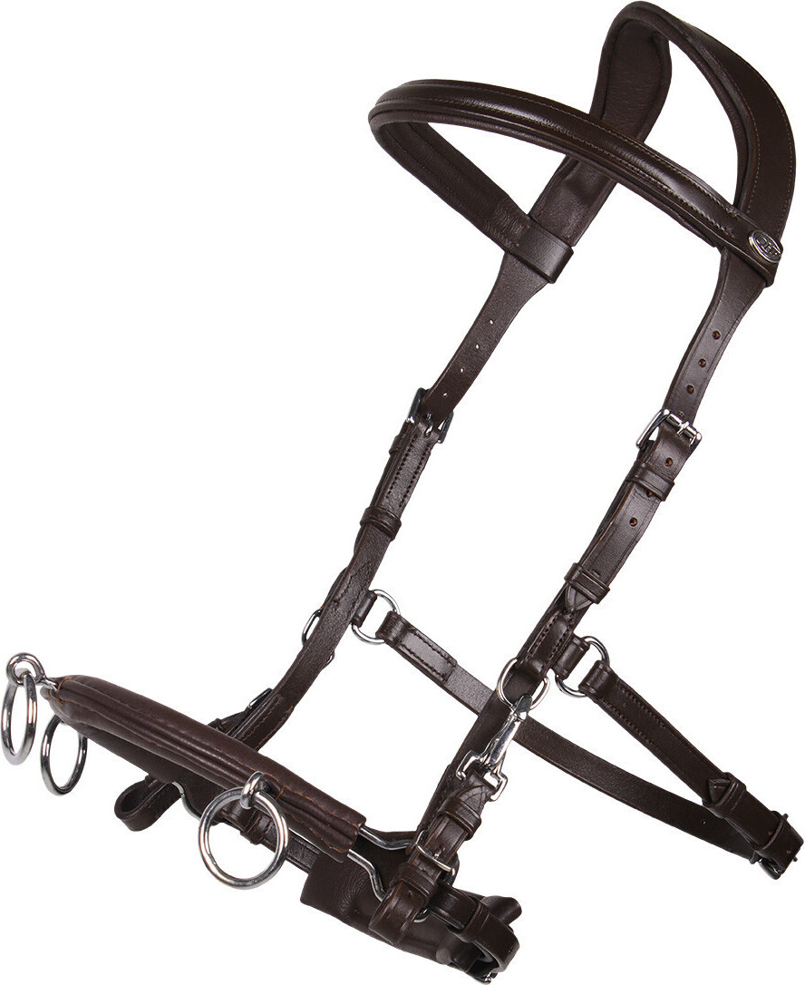 QHP Kappzaum Leder, Größe:Warmblut, Farbe QHP:braun QHP-1699-BR-5