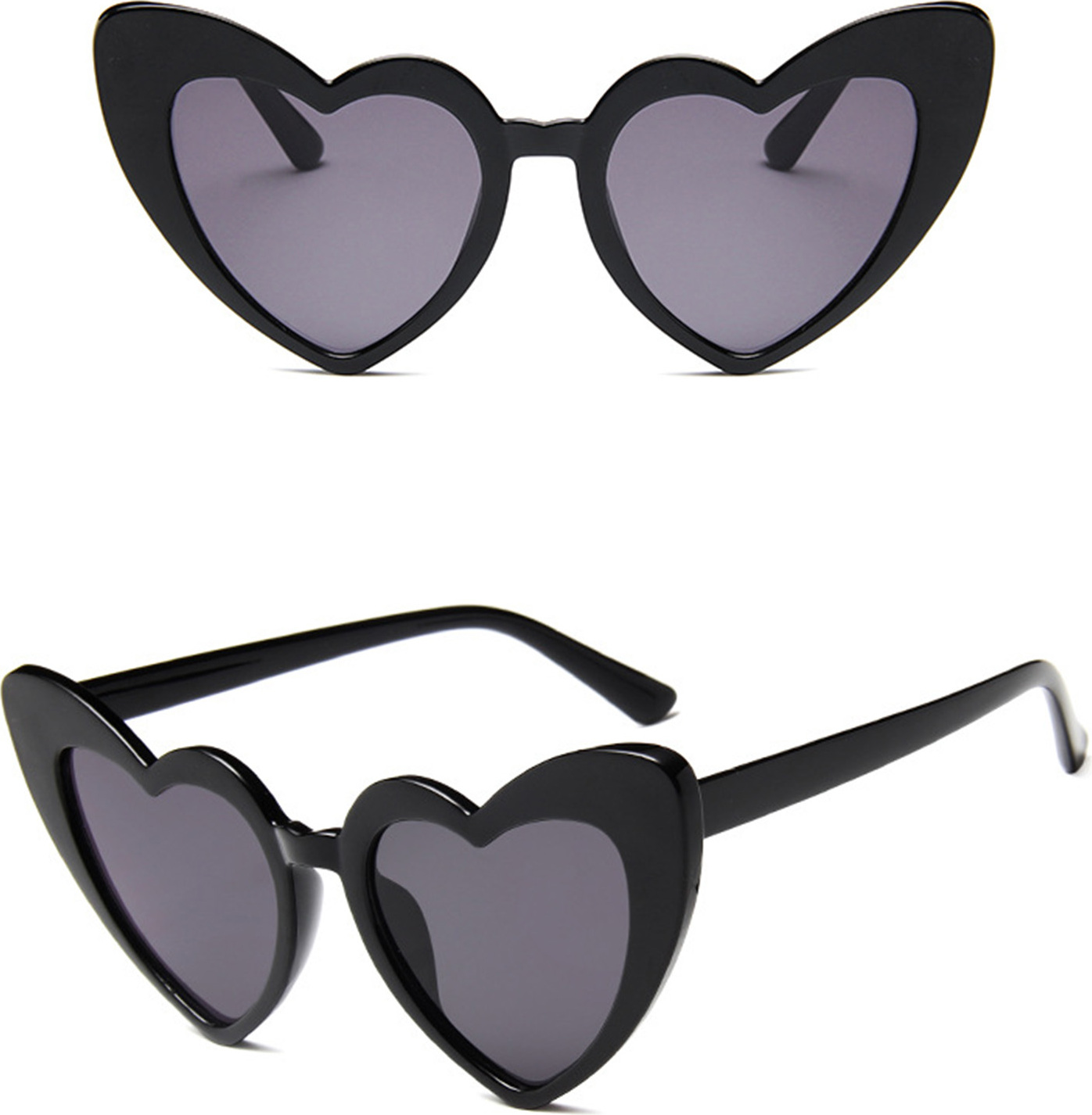 LJCZKA Herz Sonnenbrille Damen – Mit Strass, UV400, Katzenauge-Design, Für Party & Hochzeit