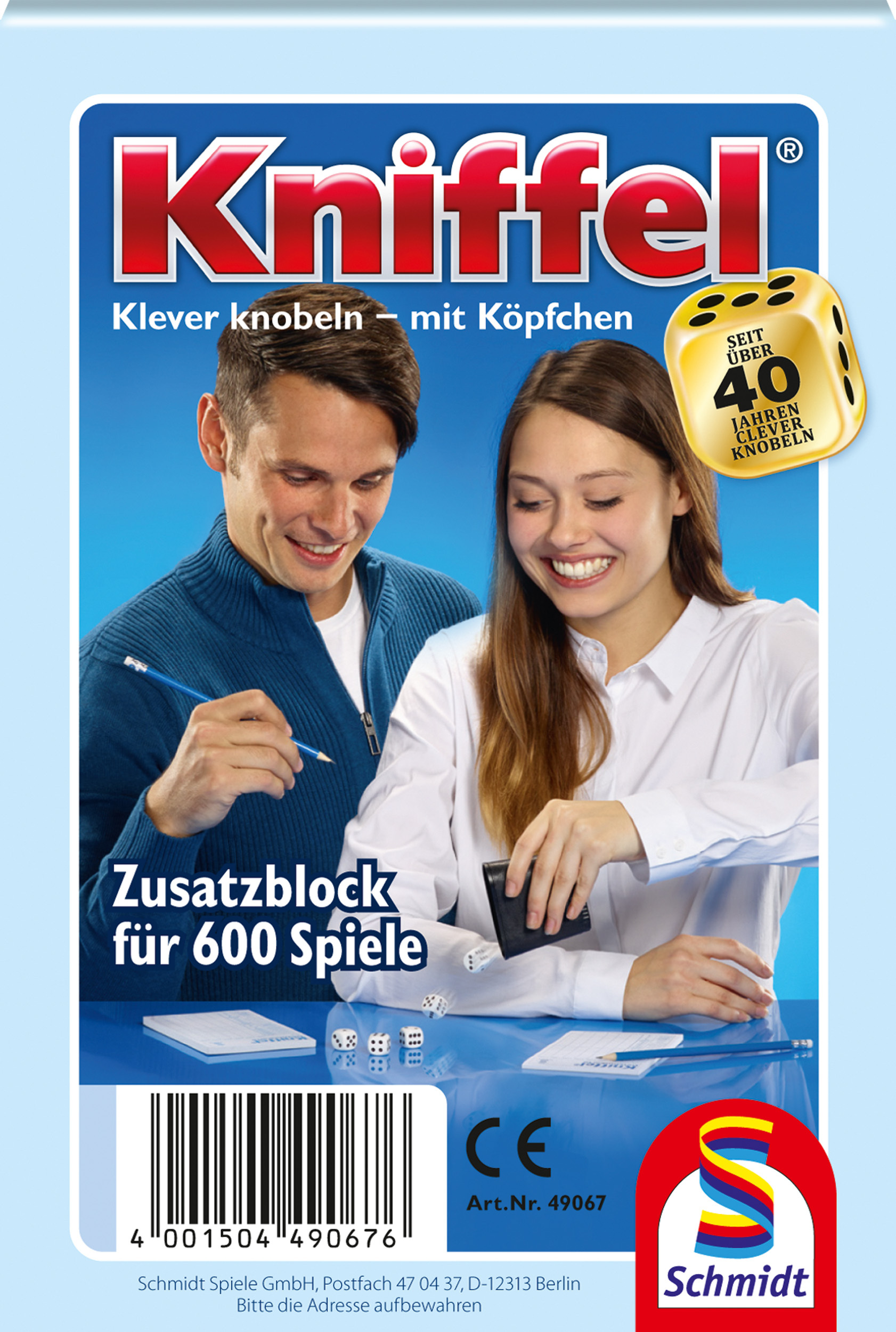 Schmidt Spiele 49067 - Yahtzee blocco da gioco fino a 600 partite