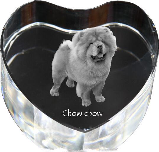 Chow Chow - Hundebild im Kristall, Kristallherz, einzigartiger Bilderrahmen der Marke Art-Dog