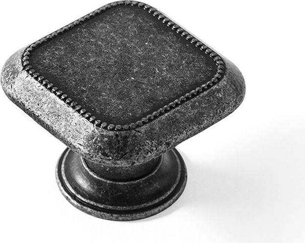 Big Buy Cooking Knopf Rei 3120 Versilbertes verschlissenes Metall 30 x 30 mm 4 Stück