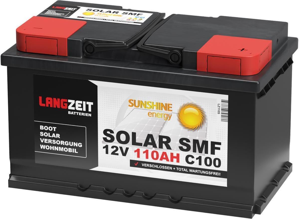 LANGZEIT Batterien Langzeit Solarbatterie SMF 110Ah 12V LZ110S