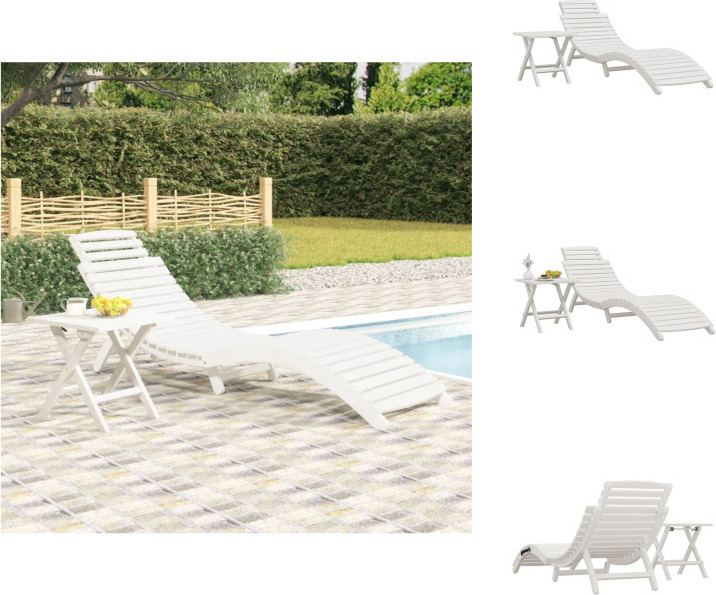 vidaXL Lehátko so stolíkom biele z masívneho dreva akácie - Lehátka