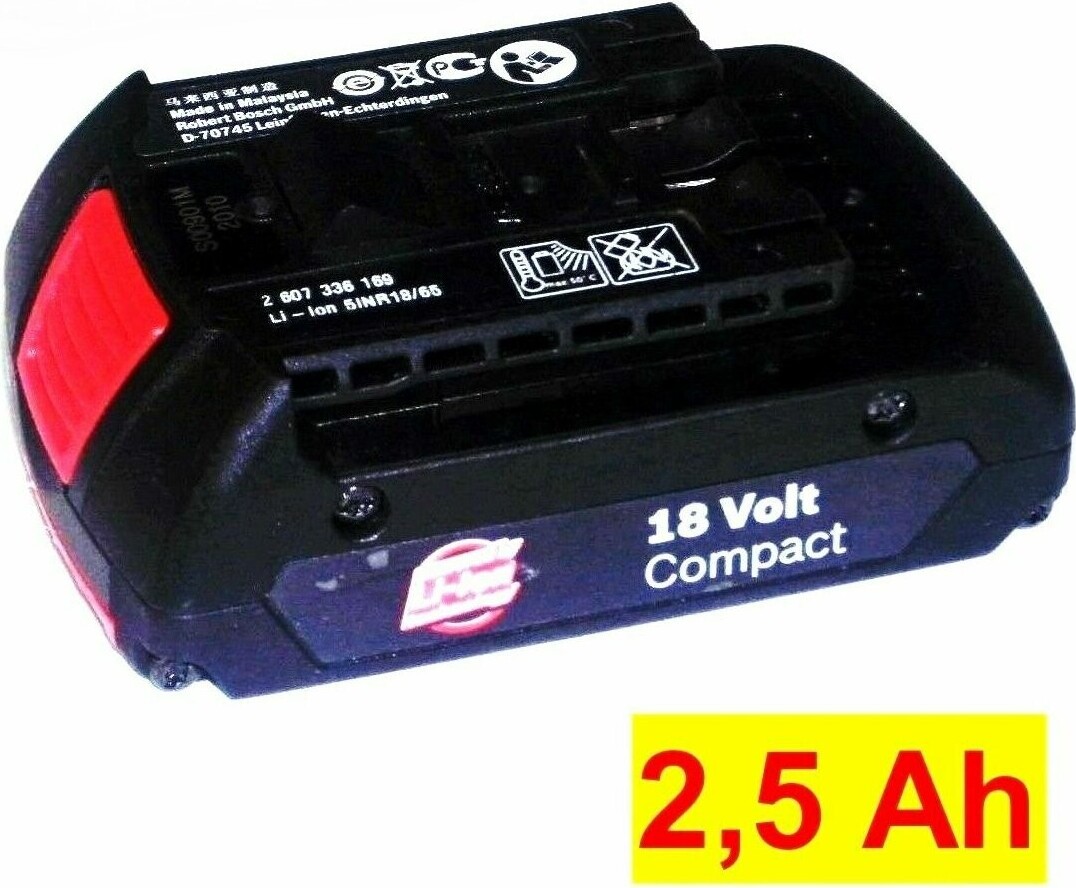 HKM Akkutechnik Original Bosch Akku 18 V CompactNeubestückt mit 2,5 Ah Angebot 6132