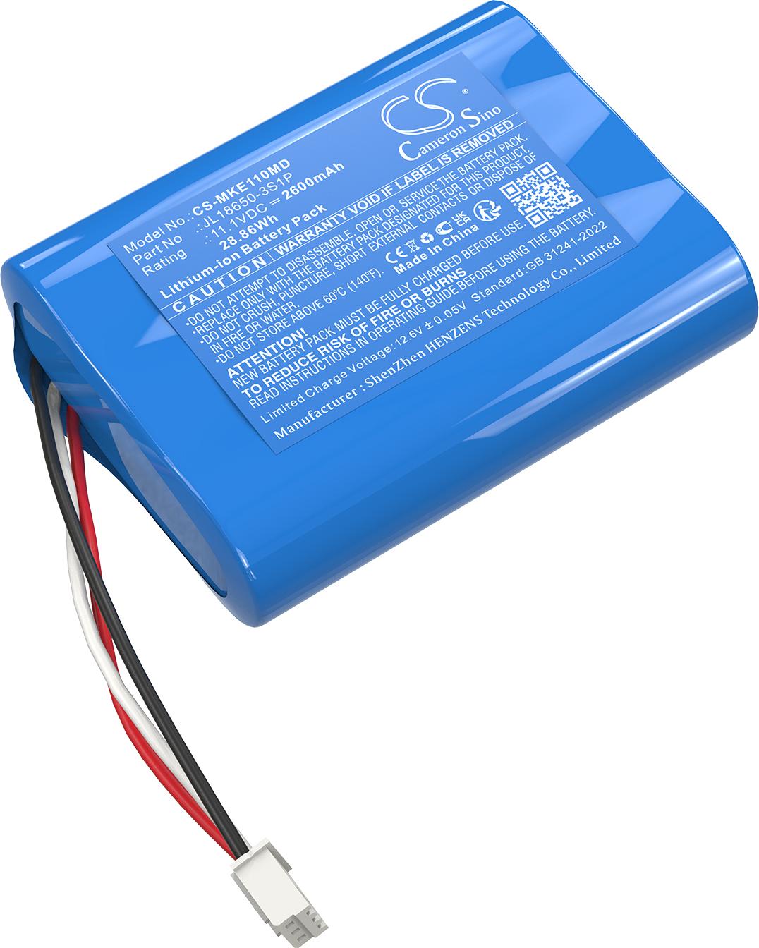 TECHTEK Akku Kompatibel mit [MDKMed] ME11 Ersetzt JL18650-3S1P