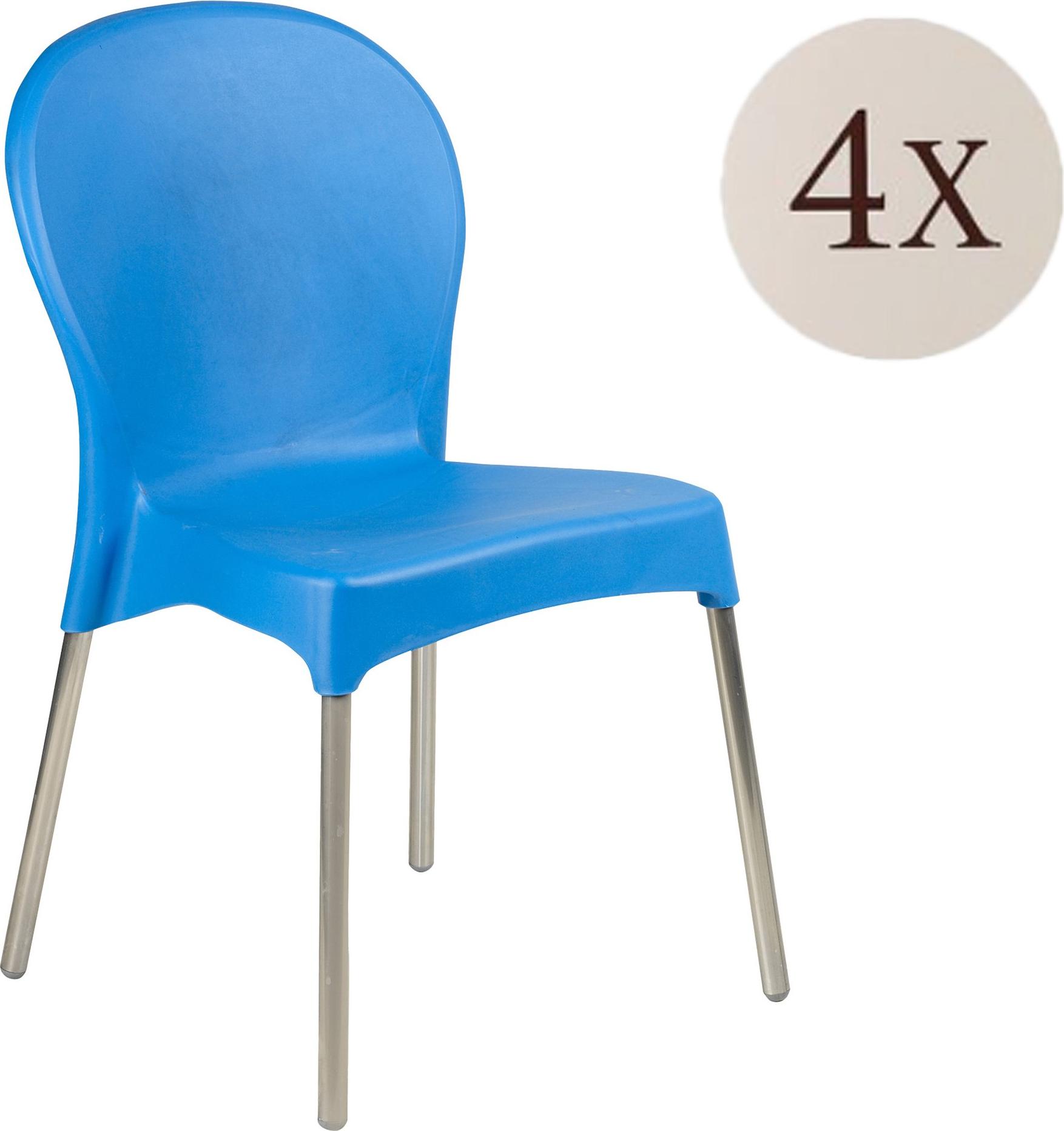 Dmora Eclectic - Outdoor-Stuhl, Blau, 4 Stühle Italy