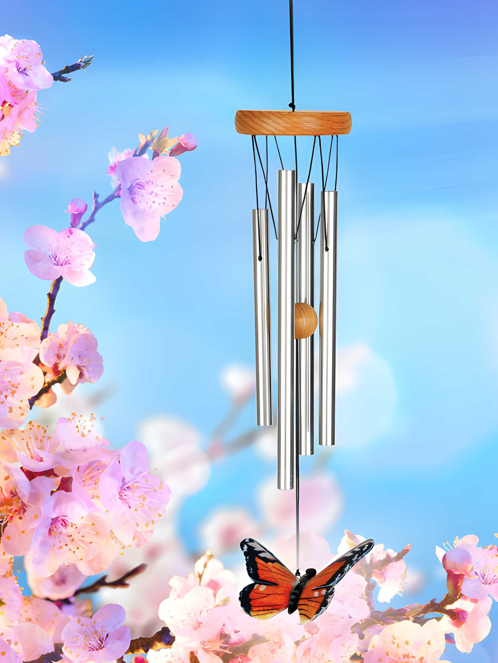 Woodstock Chimes Woodstock Klangspiel Monarch Butterfly Chime - Monarchfalter, Schmetterling, Handbemalt HSBU