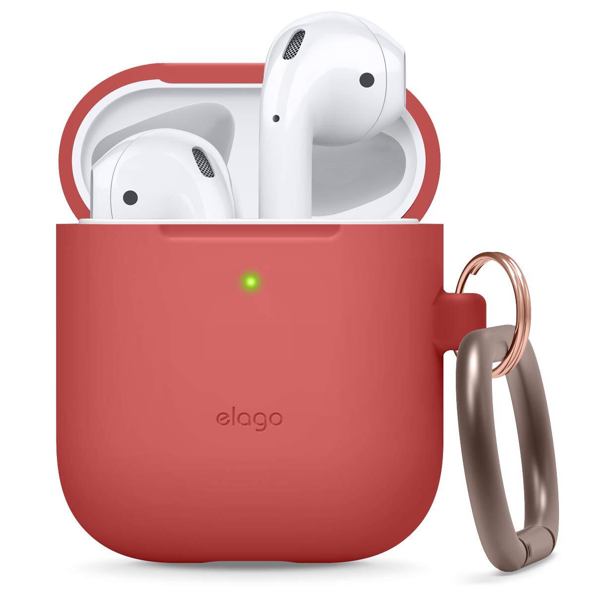 Elago Silikon-Hngehlle fr AirPods 2 & AirPods 1 Rot EAPSC-HANG-RD
