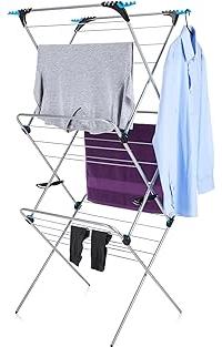 Akhan Minky Trio Concertina Plus Wäscheständer, 21 m Trockenfläche, Chrom blau/Silber 174868680
