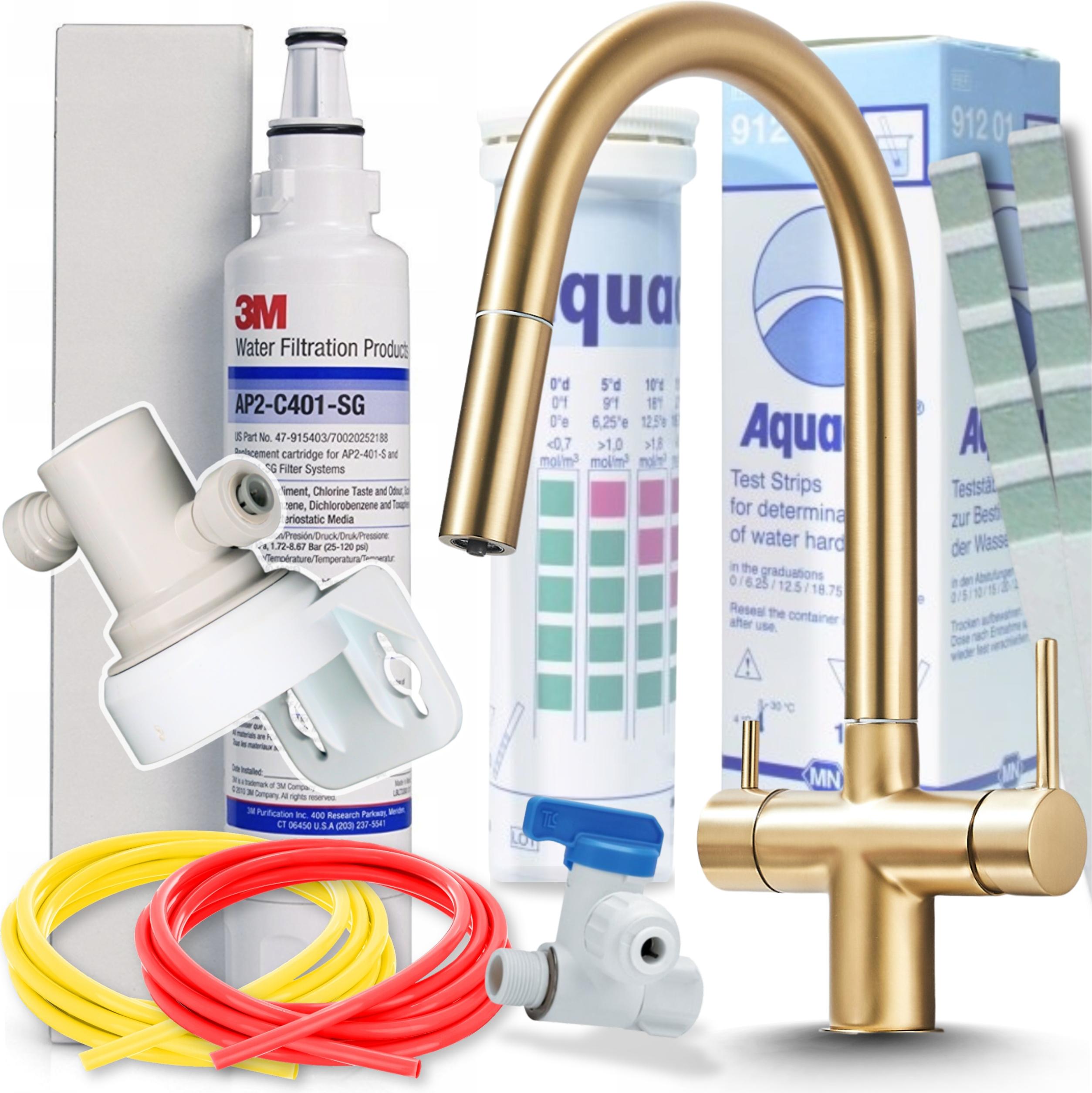 Küchenarmatur Ari Slender 3-Wege Ausziehbar Keramikventil Gold