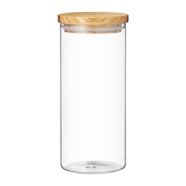 AMBITION Glasbehälter Vorratsglas Vorratsdose Holzdeckel Müsliglas Reisglas Glasdose