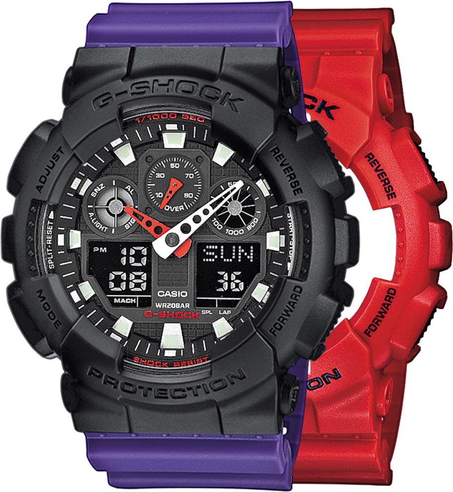 Zegarek Casio G-Shock SET GA-100B-4AER + BEZEL 10358741 + PASEK 10498156 20BAR