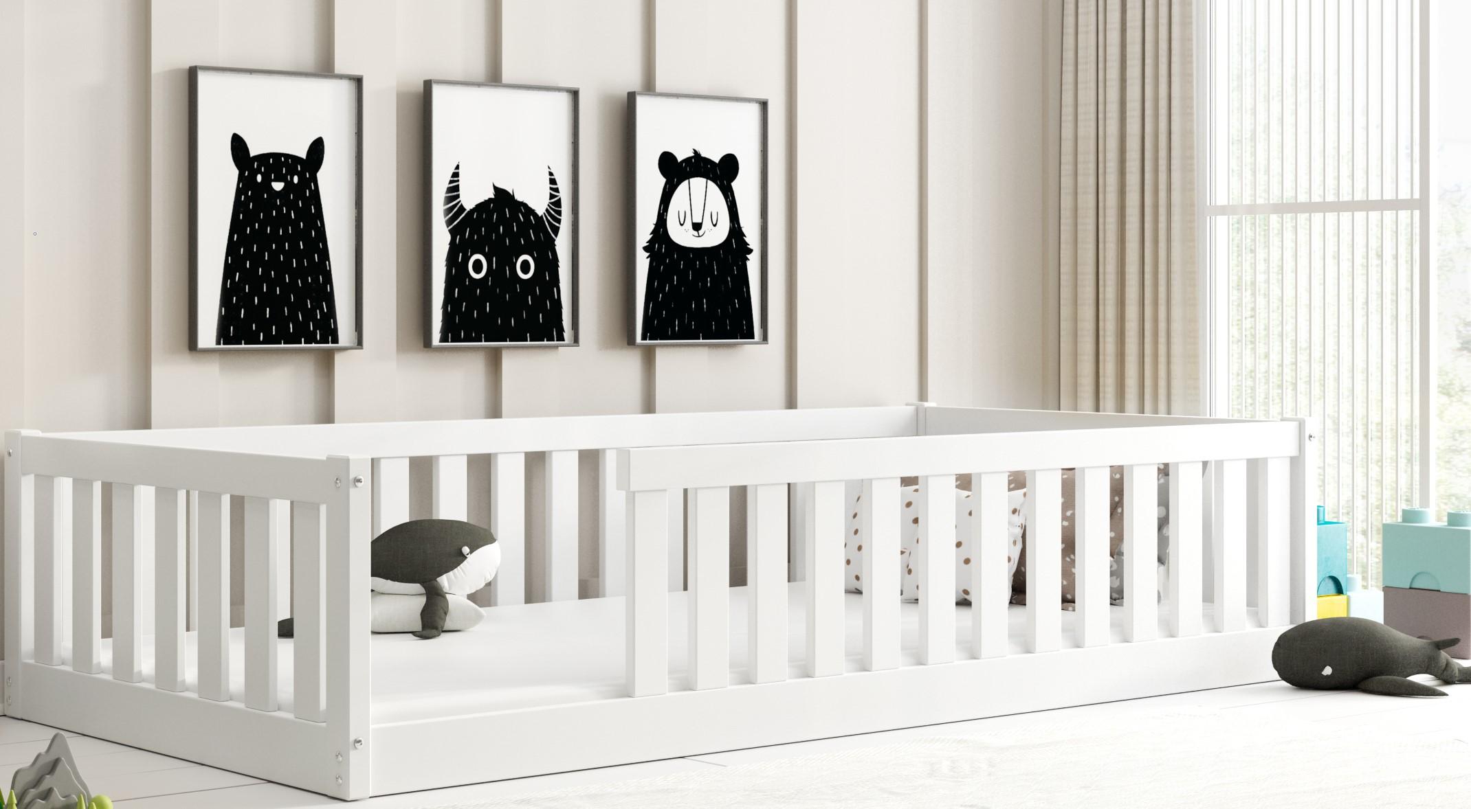 BMS Group Sawomir Pegza Interbeds Bodenbett Kinderbett Montessori 190x90cm Einzelbett Bett für Jungen und Mädchen